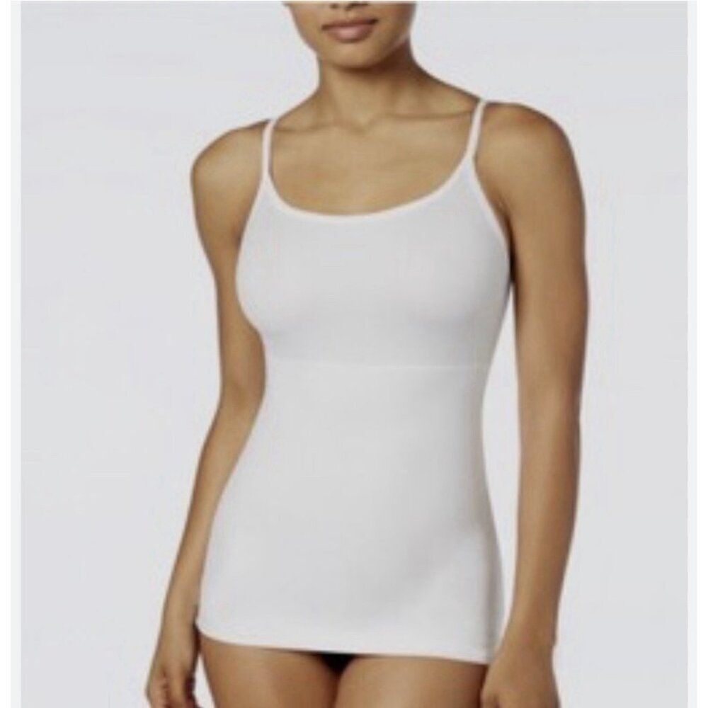 maidenform solid white tummy control Nylon Elastane tank top Cami Small